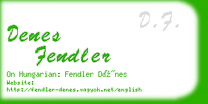 denes fendler business card